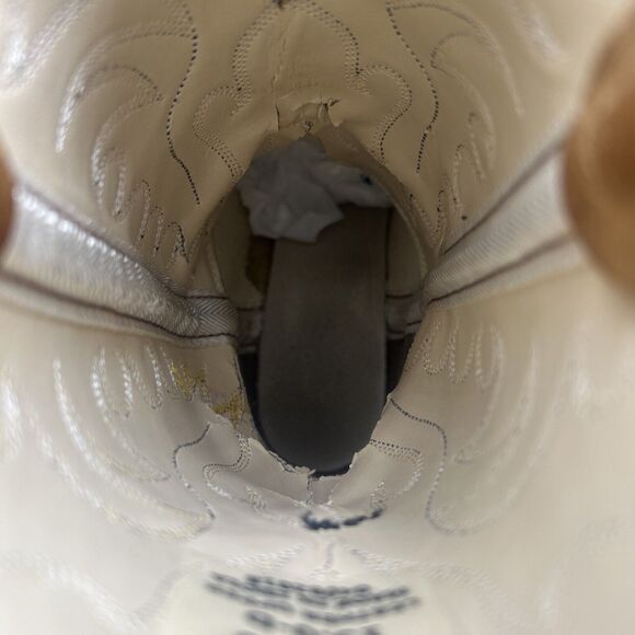 Old West Boots Boys 13 Tan Cowboy Western Embroidered Pullon - Picture 8 of 10